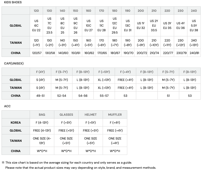 mlb size chart shoes